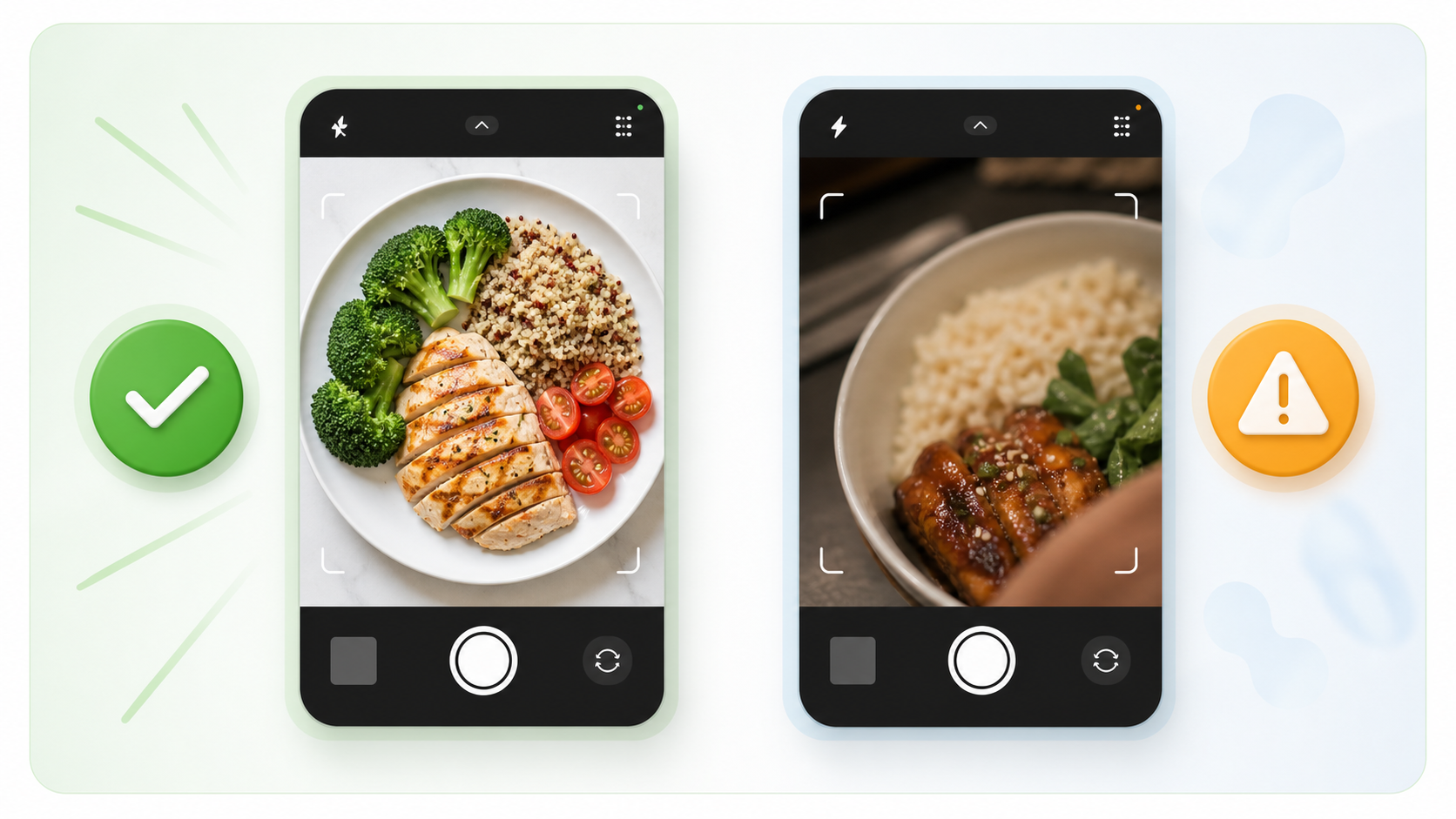 Clear food photos improve AI calorie estimates
