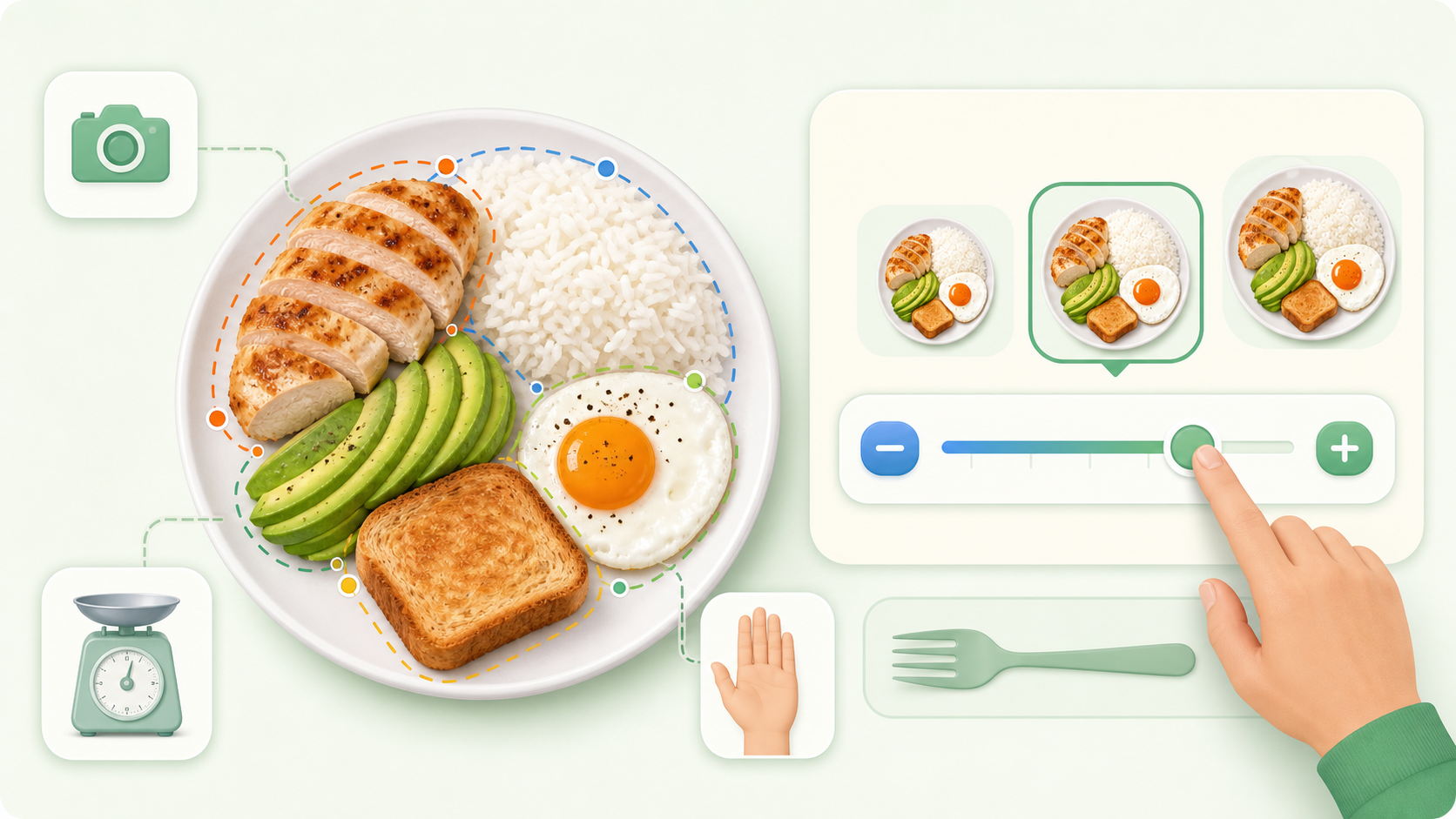 Portion size estimation from a food photo